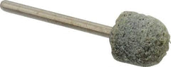 Grier Abrasives - 1/2" Head Diam x 1/2" Thickness, B90, Ball Nose End, Aluminum Oxide Mounted Point - Green-Gray, Coarse Grade, 34,500 RPM - USA Tool & Supply