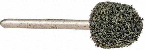 Grier Abrasives - 1/2" Head Diam x 1/2" Thickness, B90, Ball Nose End, Silicon Carbide Mounted Point - Green-Gray, Fine Grade, 34,500 RPM - USA Tool & Supply