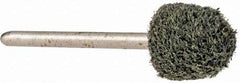 Grier Abrasives - 1/2" Head Diam x 1/2" Thickness, B90, Ball Nose End, Silicon Carbide Mounted Point - Green-Gray, Fine Grade, 34,500 RPM - USA Tool & Supply