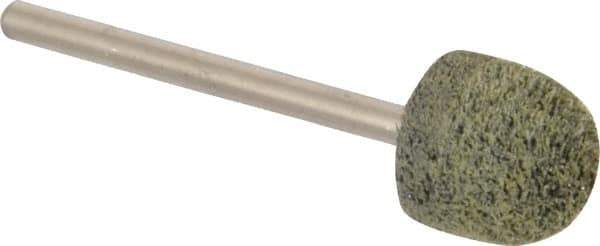 Grier Abrasives - 1/2" Head Diam x 1/2" Thickness, B90, Ball Nose End, Silicon Carbide Mounted Point - Green-Gray, Fine Grade, 34,500 RPM - USA Tool & Supply