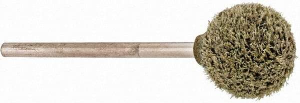 Grier Abrasives - 1/2" Head Diam x 1/2" Thickness, B121, Ball End, Aluminum Oxide Mounted Point - Green-Gray, Medium Grade, 25,000 RPM - USA Tool & Supply