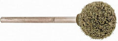 Grier Abrasives - 1/2" Head Diam x 1/2" Thickness, B121, Ball End, Aluminum Oxide Mounted Point - Green-Gray, Medium Grade, 25,000 RPM - USA Tool & Supply