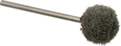 Grier Abrasives - 1/2" Head Diam x 1/2" Thickness, B121, Ball End, Silicon Carbide Mounted Point - Green-Gray, Fine Grade, 25,000 RPM - USA Tool & Supply