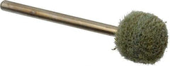 Grier Abrasives - 1/2" Head Diam x 1/2" Thickness, B121, Ball End, Aluminum Oxide Mounted Point - Green-Gray, Fine Grade, 45,370 RPM - USA Tool & Supply