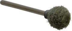 Grier Abrasives - 1/2" Head Diam x 1/2" Thickness, B121, Ball End, Aluminum Oxide Mounted Point - Green-Gray, Coarse Grade, 45,370 RPM - USA Tool & Supply