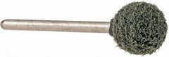 Grier Abrasives - 1/2" Head Diam x 1/2" Thickness, B121, Ball End, Silicon Carbide Mounted Point - Green-Gray, Fine Grade, 45,370 RPM - USA Tool & Supply