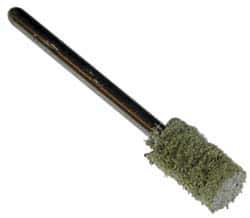 Grier Abrasives - 3/8" Head Diam x 1/2" Thickness, W176, Cylinder End, Aluminum Oxide Mounted Point - Green-Gray, Coarse Grade, 45,370 RPM - USA Tool & Supply