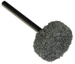 Grier Abrasives - 1/2" Head Diam x 1/4" Thickness, W183, Cylinder End, Aluminum Oxide Mounted Point - Green-Gray, Fine Grade, 40,000 RPM - USA Tool & Supply