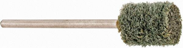 Grier Abrasives - 3/8" Head Diam x 1/2" Thickness, W176, Cylinder End, Aluminum Oxide Mounted Point - Green-Gray, Fine Grade, 33,750 RPM - USA Tool & Supply