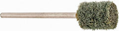Grier Abrasives - 3/8" Head Diam x 1/2" Thickness, W176, Cylinder End, Aluminum Oxide Mounted Point - Green-Gray, Fine Grade, 33,750 RPM - USA Tool & Supply