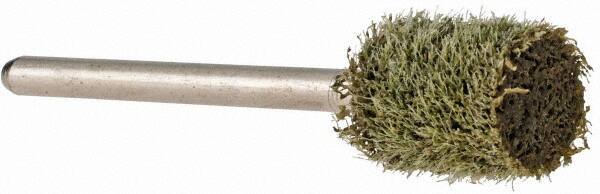 Grier Abrasives - 3/8" Head Diam x 1/2" Thickness, W176, Cylinder End, Aluminum Oxide Mounted Point - Green-Gray, Fine Grade, 45,370 RPM - USA Tool & Supply