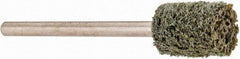Grier Abrasives - 3/8" Head Diam x 1/2" Thickness, W176, Cylinder End, Aluminum Oxide Mounted Point - Green-Gray, Fine Grade, 45,370 RPM - USA Tool & Supply