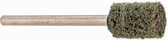Grier Abrasives - 3/8" Head Diam x 1/2" Thickness, W176, Cylinder End, Aluminum Oxide Mounted Point - Green-Gray, Medium Grade, 45,370 RPM - USA Tool & Supply
