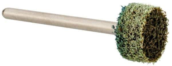 Grier Abrasives - 1/2" Head Diam x 1/4" Thickness, W183, Cylinder End, Aluminum Oxide Mounted Point - Green-Gray, Medium Grade, 51,750 RPM - USA Tool & Supply