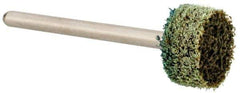 Grier Abrasives - 1/2" Head Diam x 1/4" Thickness, W183, Cylinder End, Aluminum Oxide Mounted Point - Green-Gray, Medium Grade, 51,750 RPM - USA Tool & Supply