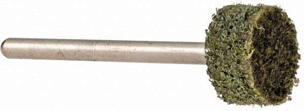 Grier Abrasives - 1/2" Head Diam x 1/4" Thickness, W183, Cylinder End, Aluminum Oxide Mounted Point - Green-Gray, Coarse Grade, 51,750 RPM - USA Tool & Supply