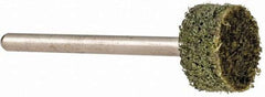 Grier Abrasives - 1/2" Head Diam x 1/4" Thickness, W183, Cylinder End, Aluminum Oxide Mounted Point - Green-Gray, Coarse Grade, 51,750 RPM - USA Tool & Supply