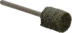 Grier Abrasives - 1/2" Head Diam x 1/2" Thickness, W185, Cylinder End, Aluminum Oxide Mounted Point - Green-Gray, Coarse Grade, 34,500 RPM - USA Tool & Supply