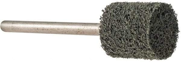 Grier Abrasives - 1/2" Head Diam x 1/2" Thickness, W185, Cylinder End, Silicon Carbide Mounted Point - Green-Gray, Fine Grade, 34,500 RPM - USA Tool & Supply
