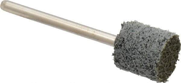 Grier Abrasives - 1/2" Head Diam x 1/2" Thickness, W185, Cylinder End, Silicon Carbide Mounted Point - Green-Gray, Fine Grade, 34,500 RPM - USA Tool & Supply