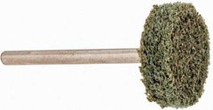 Grier Abrasives - 3/4" Head Diam x 1/4" Thickness, W201, Cylinder End, Aluminum Oxide Mounted Point - Green-Gray, Fine Grade, 38,250 RPM - USA Tool & Supply