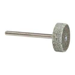 Grier Abrasives - 3/4" Head Diam x 1/4" Thickness, W201, Cylinder End, Aluminum Oxide Mounted Point - Green-Gray, Fine Grade, 38,250 RPM - USA Tool & Supply