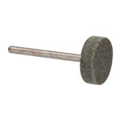 Grier Abrasives - 3/4" Head Diam x 1/4" Thickness, W201, Cylinder End, Aluminum Oxide Mounted Point - Green-Gray, Medium Grade, 38,250 RPM - USA Tool & Supply