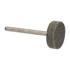 Grier Abrasives - 3/4" Head Diam x 1/4" Thickness, W201, Cylinder End, Aluminum Oxide Mounted Point - Green-Gray, Medium Grade, 38,250 RPM - USA Tool & Supply