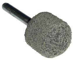 Grier Abrasives - 1" Head Diam x 1" Thickness, A21, Ball Nose End, Aluminum Oxide Mounted Point - Green-Gray, Fine Grade, 34,500 RPM - USA Tool & Supply