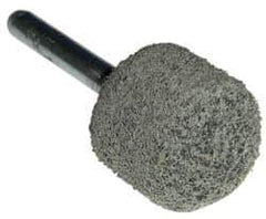 Grier Abrasives - 1" Head Diam x 1" Thickness, A21, Ball Nose End, Aluminum Oxide Mounted Point - Green-Gray, Fine Grade, 34,500 RPM - USA Tool & Supply