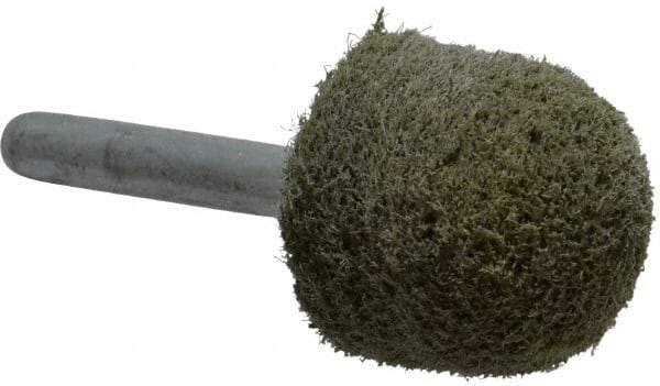 Grier Abrasives - 1" Head Diam x 1" Thickness, A21, Ball Nose End, Aluminum Oxide Mounted Point - Green-Gray, Fine Grade, 34,500 RPM - USA Tool & Supply