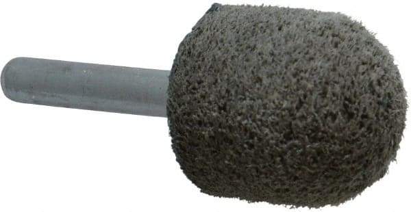 Grier Abrasives - 1" Head Diam x 1" Thickness, A21, Ball Nose End, Aluminum Oxide Mounted Point - Green-Gray, Medium Grade, 34,500 RPM - USA Tool & Supply