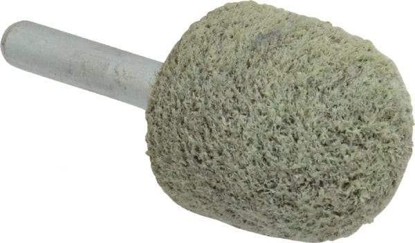 Grier Abrasives - 1" Head Diam x 1" Thickness, A21, Ball Nose End, Aluminum Oxide Mounted Point - Green-Gray, Coarse Grade, 34,500 RPM - USA Tool & Supply