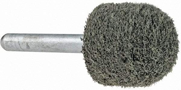 Grier Abrasives - 1" Head Diam x 1" Thickness, A21, Ball Nose End, Silicon Carbide Mounted Point - Green-Gray, Fine Grade, 34,500 RPM - USA Tool & Supply