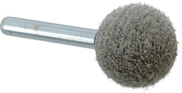 Grier Abrasives - 1" Head Diam x 1" Thickness, A25, Ball End, Aluminum Oxide Mounted Point - Green-Gray, Medium Grade, 35,620 RPM - USA Tool & Supply