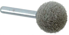 Grier Abrasives - 1" Head Diam x 1" Thickness, A25, Ball End, Aluminum Oxide Mounted Point - Green-Gray, Medium Grade, 35,620 RPM - USA Tool & Supply