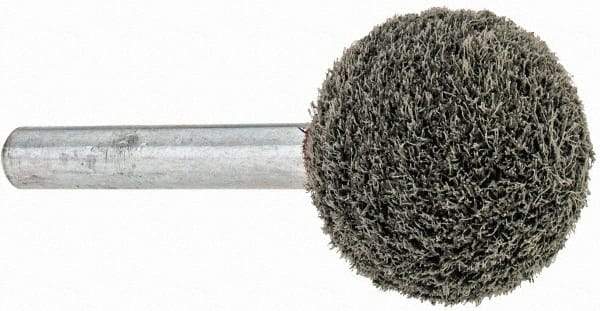 Grier Abrasives - 1" Head Diam x 1" Thickness, A25, Ball End, Silicon Carbide Mounted Point - Green-Gray, Fine Grade, 35,620 RPM - USA Tool & Supply