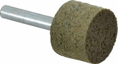 Grier Abrasives - 1" Head Diam x 3/4" Thickness, W219, Cylinder End, Aluminum Oxide Mounted Point - Green-Gray, Medium Grade, 35,100 RPM - USA Tool & Supply