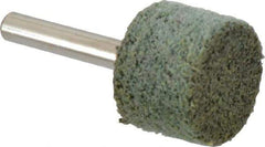 Grier Abrasives - 1" Head Diam x 3/4" Thickness, W219, Cylinder End, Aluminum Oxide Mounted Point - Green-Gray, Coarse Grade, 35,100 RPM - USA Tool & Supply