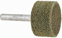 Grier Abrasives - 1-1/4" Head Diam x 3/4" Thickness, W228, Cylinder End, Aluminum Oxide Mounted Point - Green-Gray, Fine Grade, 30,520 RPM - USA Tool & Supply