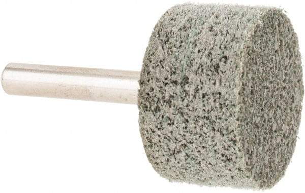 Grier Abrasives - 1-1/4" Head Diam x 3/4" Thickness, W228, Cylinder End, Aluminum Oxide Mounted Point - Green-Gray, Medium Grade, 30,520 RPM - USA Tool & Supply