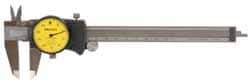 Mitutoyo - 0" to 12" Range, 0.001" Graduation, 0.1" per Revolution, Dial Caliper - White Face, 2-1/2" Jaw Length, Accurate to 0.0020" - USA Tool & Supply