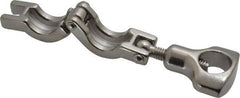 VNE - 3/4", Clamp Style, Sanitary Stainless Steel Pipe Clamp with Holed Wing Nut - Grade 304 - USA Tool & Supply