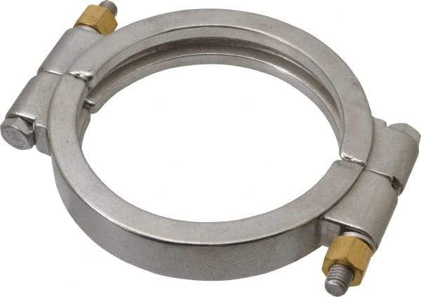 VNE - 4", Clamp Style, Sanitary Stainless Steel Pipe High Pressure Clamp - Grade 304 - USA Tool & Supply