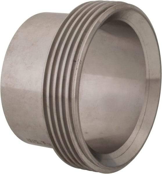 VNE - 2-1/2", Bevel Seat Style, Sanitary Stainless Steel Pipe Welding Ferrule - Threaded Connection, Grade 316/316L - USA Tool & Supply