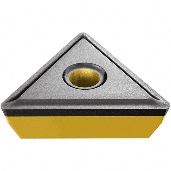 Iscar - TCMT3-1 SM Grade IC830 Carbide Turning Insert - TiAlN/AlTiN/TiN Finish, 60° Triangle, 9.52mm Inscr Circle, 3.97mm Thick, 0.4mm Corner Radius - USA Tool & Supply