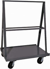 Durham - 2,000 Lb Capacity Steel A-Frame Truck - Steel Deck, 48" OAW, Phenolic Casters - USA Tool & Supply