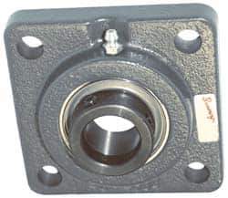 Browning - 1-1/4" ID, 4-1/4" OAL x 4-1/4" OAH 4-Bolt Flange - 2,567 Lb Static Cap, 4,381 Lb Dyn Cap, 3-1/4" Btw Mnt Hole Ctrs, Cast Iron - USA Tool & Supply