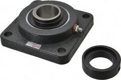 Browning - 1-1/2" ID, 5-1/8" OAL x 5-1/8" OAH 4-Bolt Flange - 4,467 Lb Static Cap, 7,340 Lb Dyn Cap, 4" Btw Mnt Hole Ctrs, Cast Iron - USA Tool & Supply