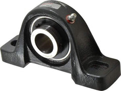Browning - 1" ID, 6-3/16" OAL x 3-11/32" OAH Pillow Block - 2,567 Lb Static Cap, 4,381 Lb Dyn Cap, 4-5/8" Btw Mnt Hole Ctrs, 1-3/4" Base-to-Ctr Ht, Cast Iron - USA Tool & Supply